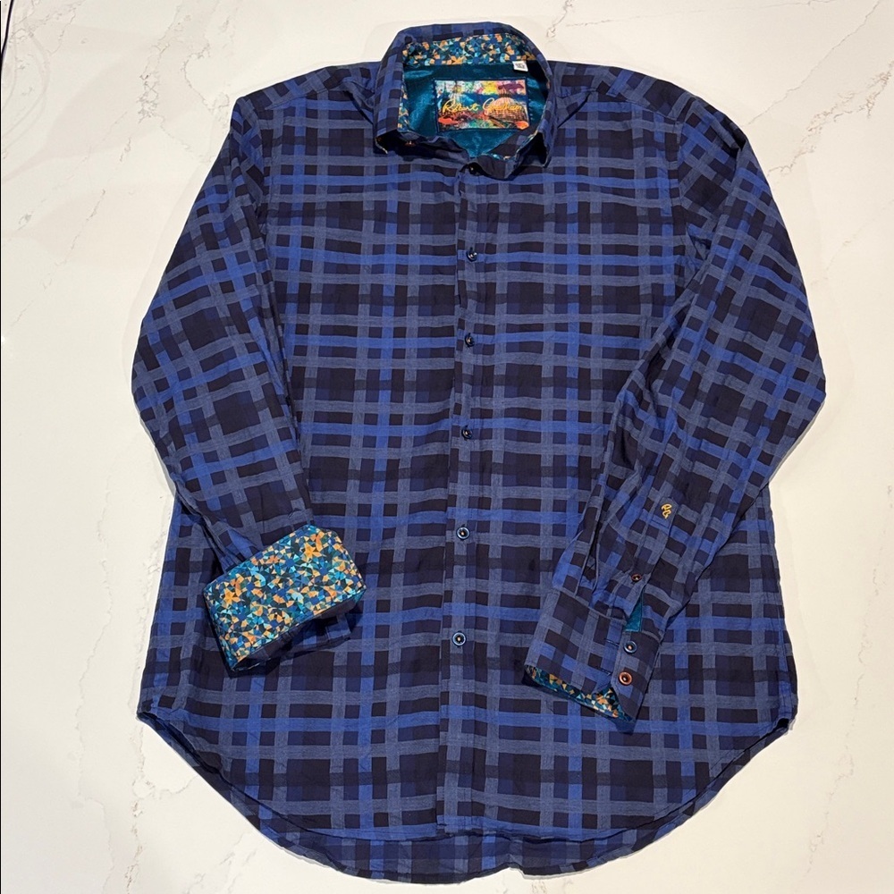 Robert Graham Multicolor Checkered Plaid Long Sleeves Button down Shirt SZ XLT